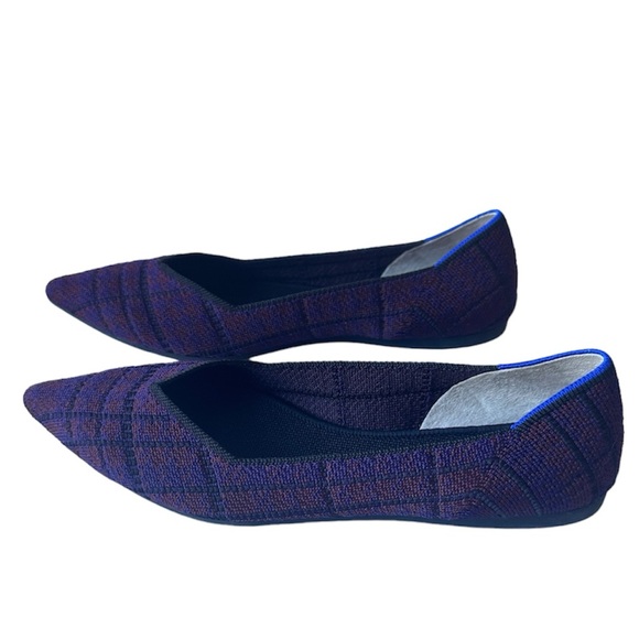 Rothy's Cranberry Plaid Points Brand New Retired Size 9.5 - Picture 7 of 9